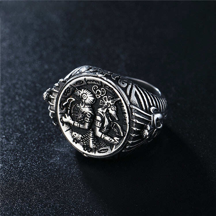 Ancient Egyptian Pharaoh Horus Tutankhamun Stainless Steel Ring