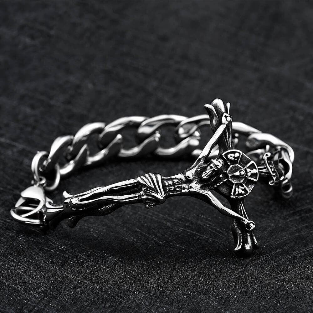 Jesus' Suffering Cross Stainless Steel Bracelet