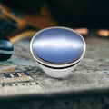 Blue Opal Stainless Steel Gemstone Ring