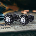 Roman Numeral Stainless Steel Punk Stud Earrings