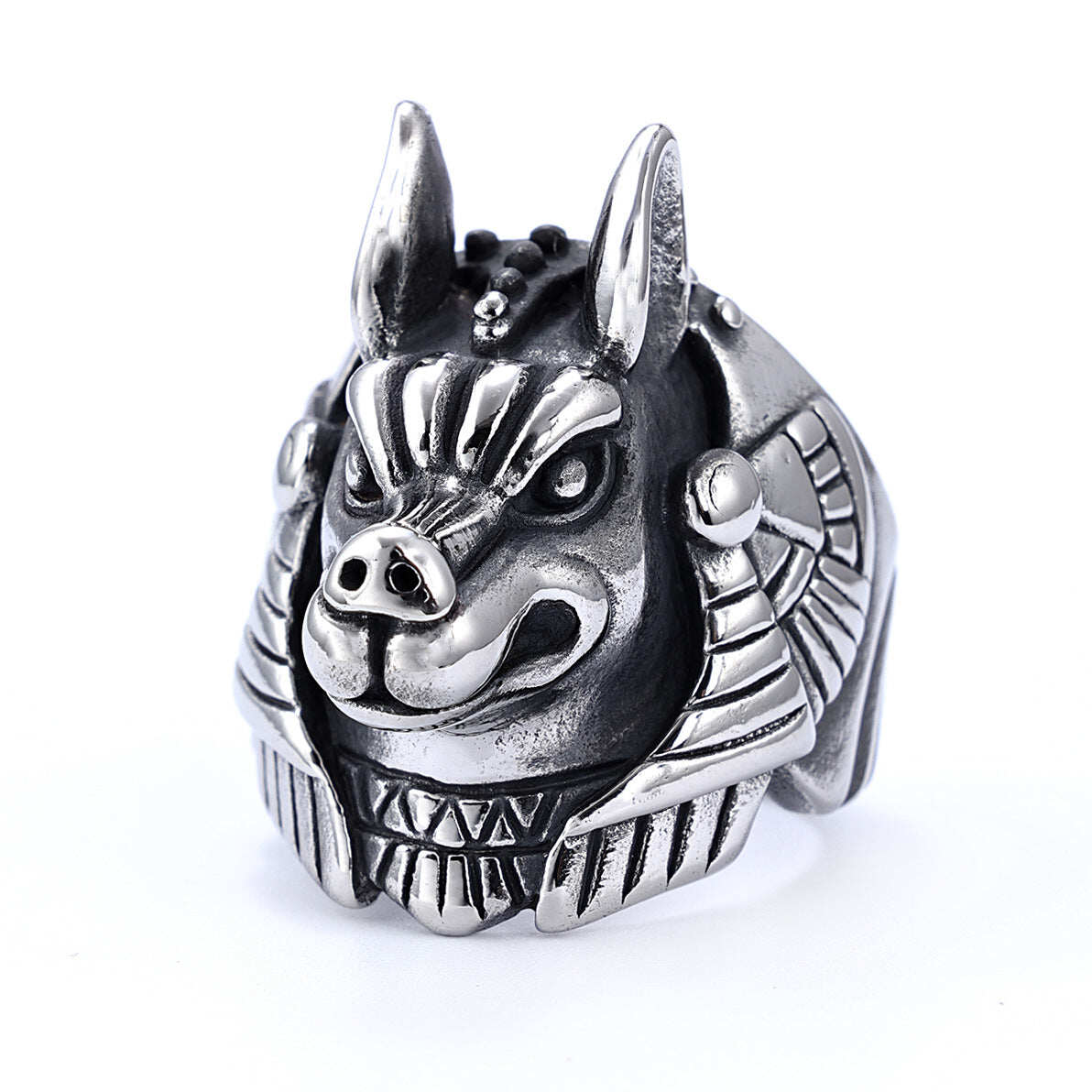 Anubis Egyptian Death God Stainless Steel Ring