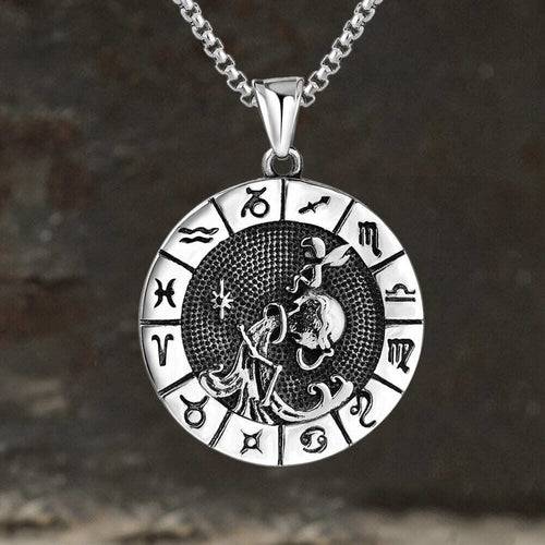12 Constellation Divination Stainless Steel Pendant