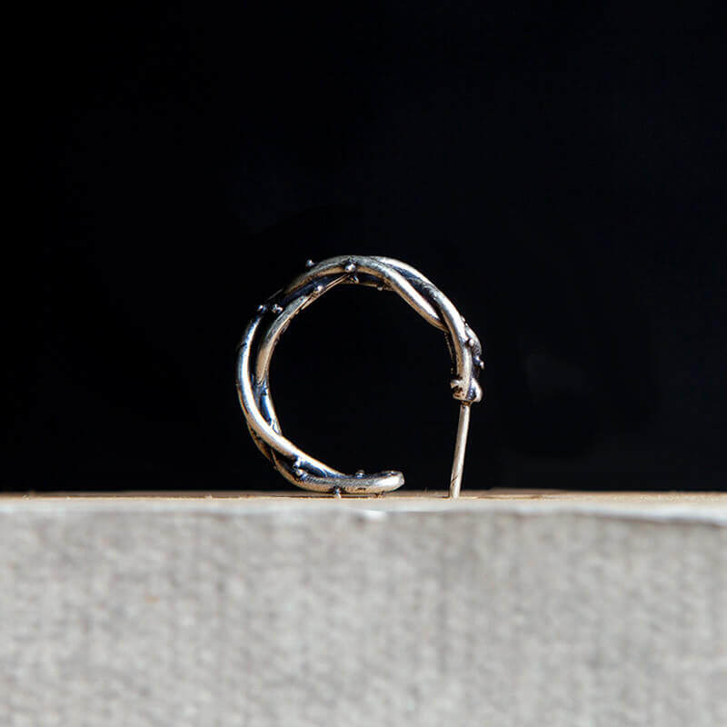 Winding Thorns Sterling Silver Stud Earrings