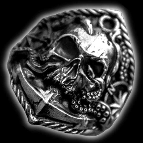 Anchor Skull ring