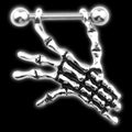 Skull Hand Nipple Rings