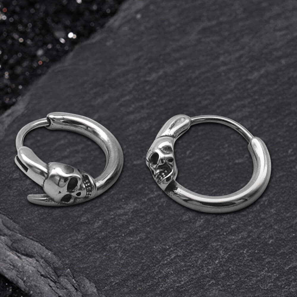 Gothic Skull Stainless Steel Earrings