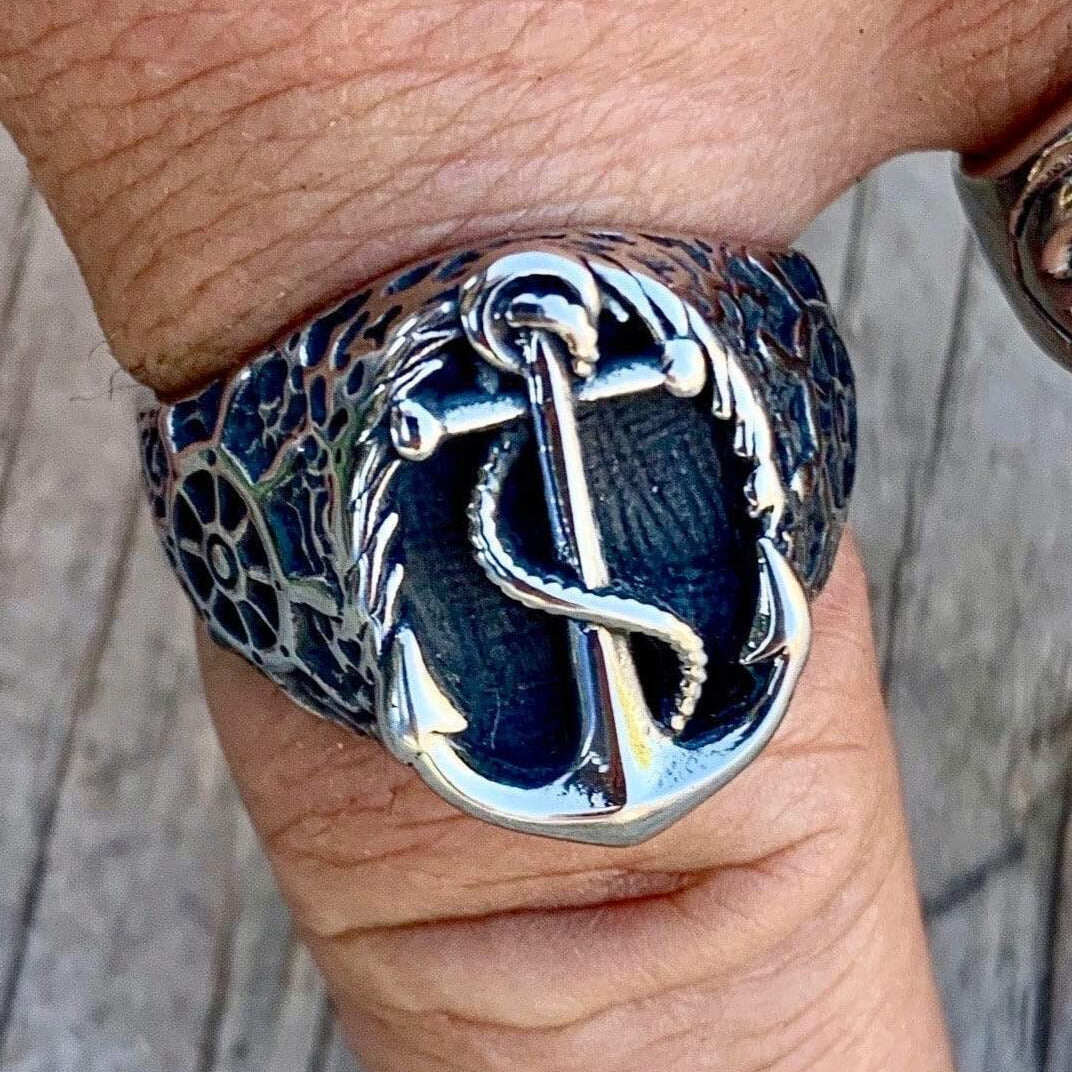 Anchor & Rope Ring - Sizes 7-13 - R123