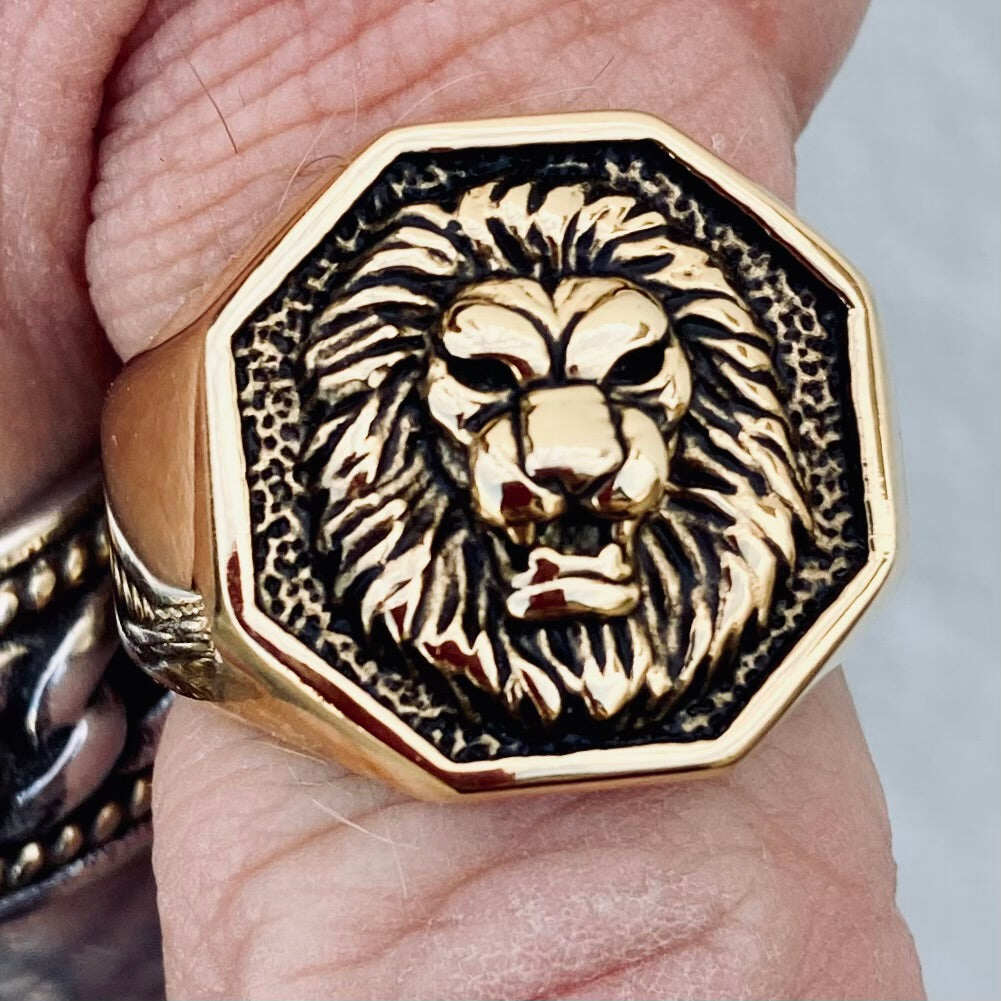 Lion Ring - Gold - Sizes 7-15 - R101