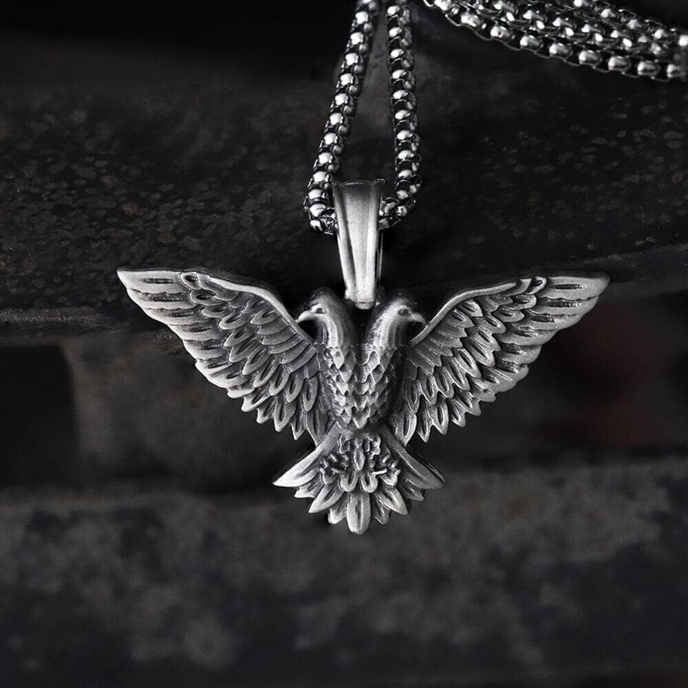 Double-Headed Eagle Pure Tin Necklace
