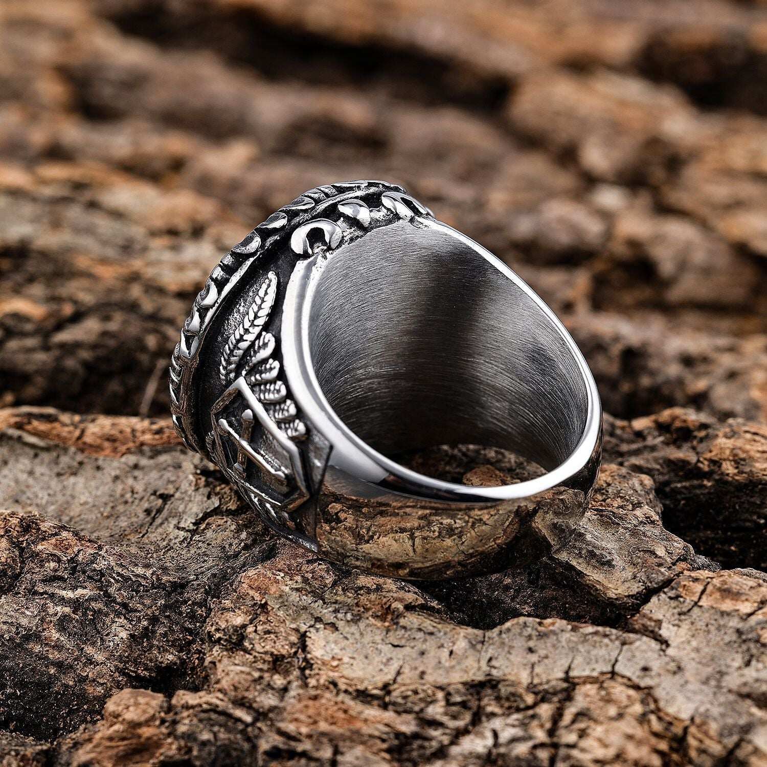 Archangel Saint Michael Stainless Steel Men’s Ring Handcrafted