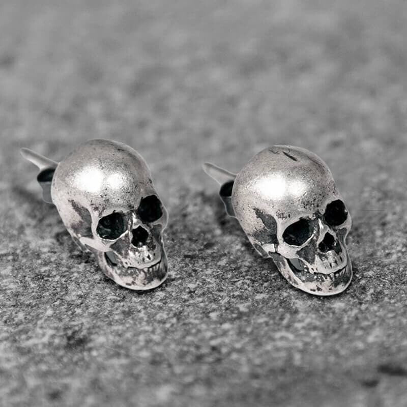Skull Sterling Silver Stud Earrings