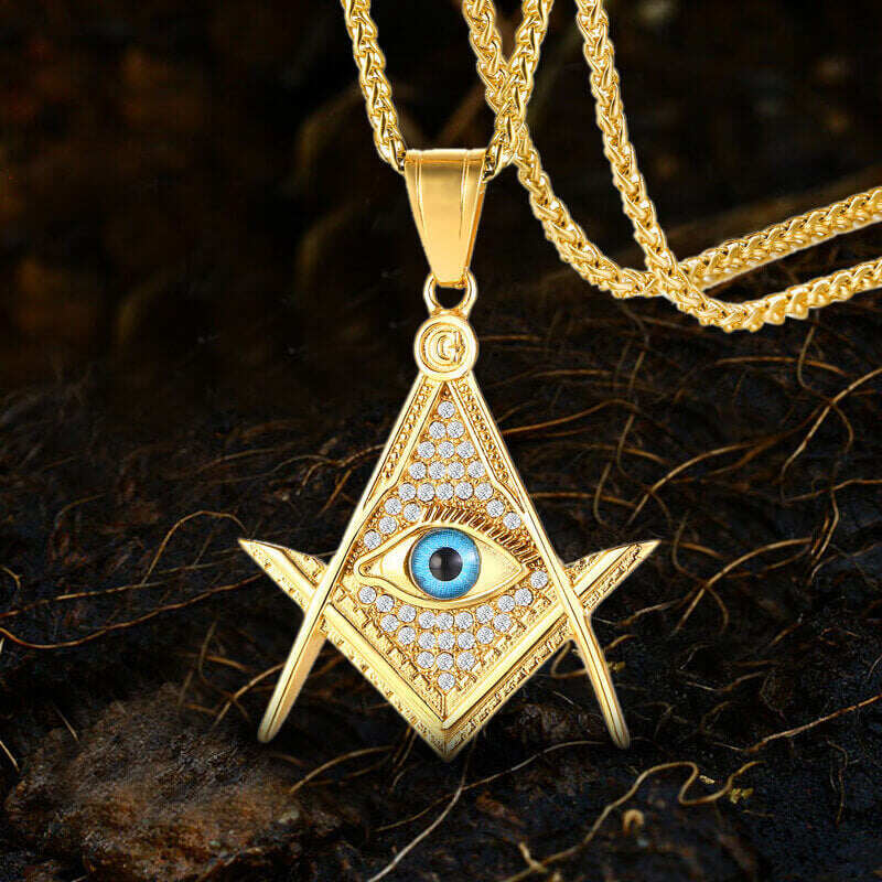 AG All-Seeing Stainless Steel Mason Pendant